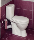 Компакт ROSA Лира Люкс Антивсплеск, косой слив, нижний подвод, сиденье ППР, 1 режим слива