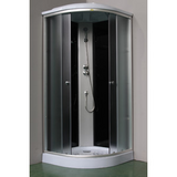 KS-ZQ 205 Душ кабина (90х90) Низкий поддон, Риф стекло, 4к, Чёрное заднее стекло EvaGold