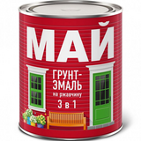 АКЦИЯ Грунт-эмаль на ржавчину 3 в 1 (1,9кг) Желтая (6шт/упак) Май