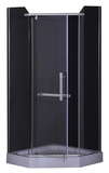 ECO-816S 900*900*1950 стекло прозрачное 6мм , проф.черный алюминий, без поддона 