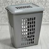 Корзина для белья "Молетта" прямоуг.45л с кр.пыльно-серая/4 (Black FR)