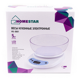 Весы кухонные электронные HOMESTAR HS-3001, 5 кг (белые)