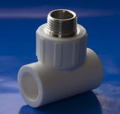 9510003201 Тройник комб. 32х1" с нар. р. PPRC (БЕЛЫЕ) "Политэк"