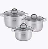 набор кастрюль 6пр.(4,5л.5,8л.7,8л.) нерж.ст./4