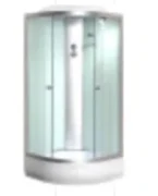 Душевая кабина ECO-29 White 90*90*2150, стекло матовое проф.серебр средн под 25см