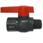 MAK - Кран шаровый  3/4", п/м, ручка, полипропиленовый, из АБС пластика